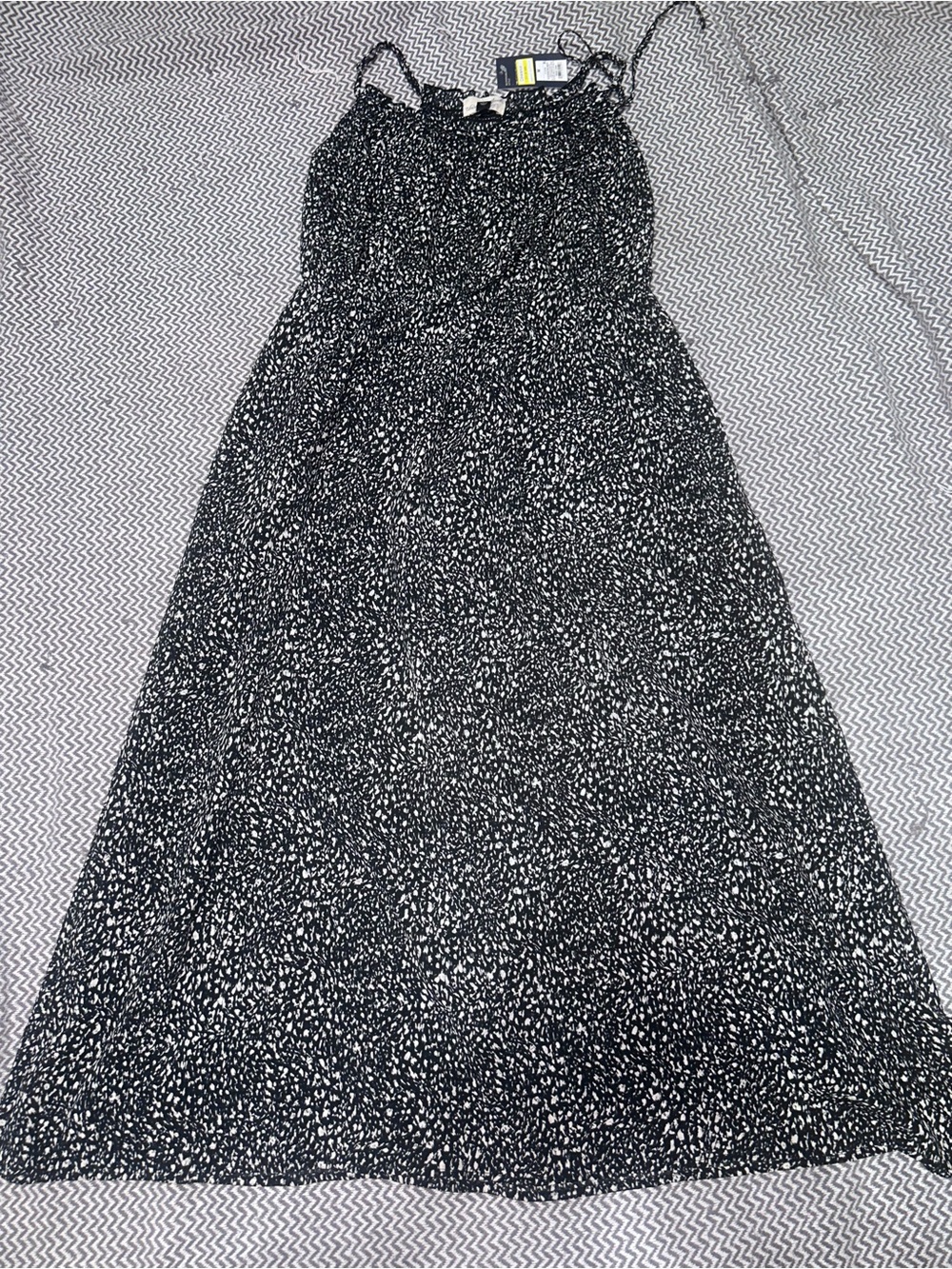 Target Black and White Spotted Maxi Dress with Spaghetti Straps